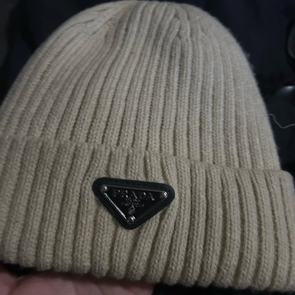 Prada Tan Ribbed Knit Hat - Picture 1 of 1